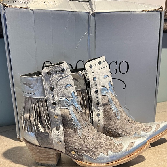 Old Gringo Moira Metallic Silver Ankle Boots - 🐆- Sz. 10 - NWT - Picture 9 of 13
